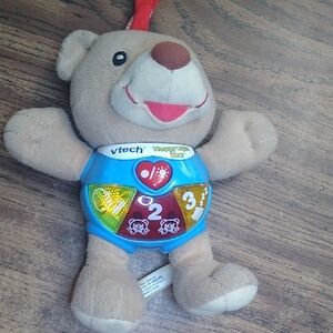 Brown and Blue Learning Plush Bear